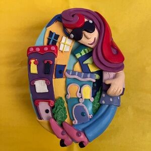 Julie Borden hand painted Trinket/Jewelry Box Diva w/Glasses